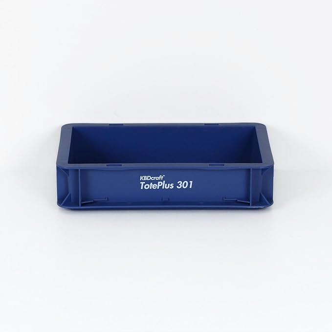 KBDcraft Stackable Storage Bin - Heavy-Duty Plastic Organizer Box and Tray with Straight Walls, small plastic bin totes for storage, 12"x8"x3", 0.5Gal, Blue, 1 Pack
