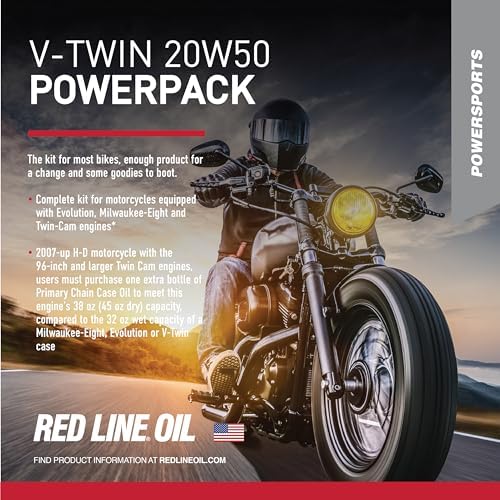 Red Line 90226 20W50 Powersport Motor Oil V-Twin - 1 Powerpack Kit