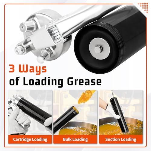 FIXSMITH Grease Gun, 8000 PSI Heavy Duty Pistol Grip Grease Gun Kit