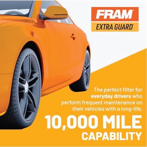 FRAM EG+ PH3614P 10K Mile Change Automotive Replacement Interval Spin-On Engine Oil Filter for Select Vehicle Model Years, Vehicle Engine Protection Oil Filter for Everyday Drivers