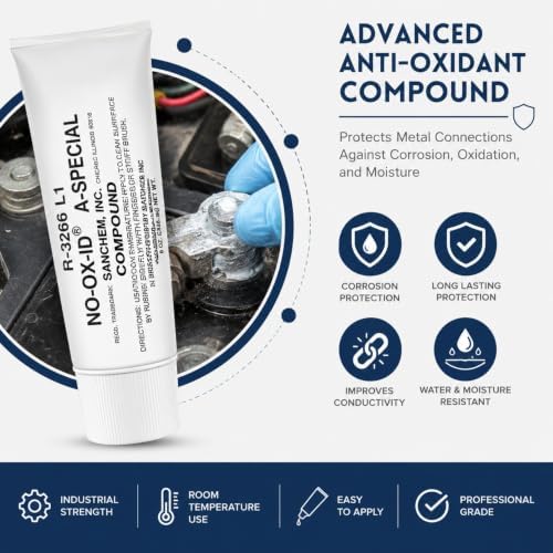 Electrical Grease Compound, 8 oz / 226 g Tube, Conductive Electrical Contact Lubricant for Industrial Connectors, Terminals, Cables, Bus Bars & Switchgear, Made in USA