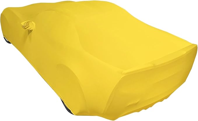 C6 Corvette Indoor Car Cover - Custom Fit Ultraguard Stretch Satin - Dust Proof Full Cover - The Ultimate High End Fit for 2005-2013 Base, Grand Sport, ZR1, Z06 Corvettes (Yellow)