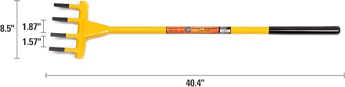 Honey Badger Demolition Fork, 40-inch 4-tine Wrecking Pry Bar, Multipurpose Tool for Flooring, Siding, Trim, Drywall, Roofing, and Decking