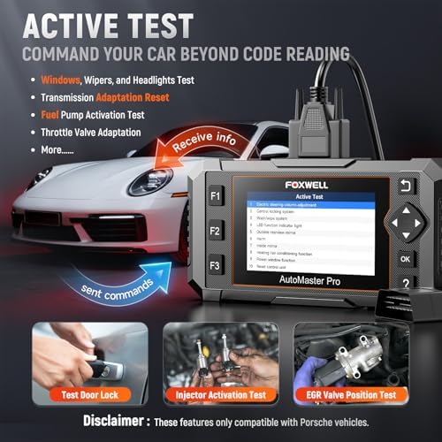 FOXWELL NT510 Pro fit for Porsche, 2-in-1 OBD2 Scanner & 12V Battery Tester