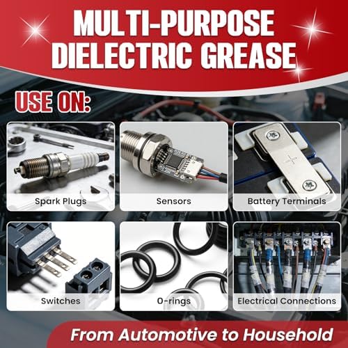 Dielectric Grease & Electrical Insulator High Temperature & Waterproof Insulating Lubricant for Spark Plugs, Battery Terminals, Sensors, Prevent Voltage Leakage & Short Circuits