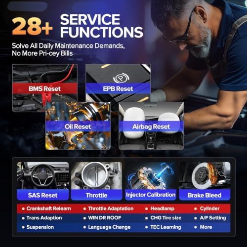 Autel Scanner MaxiCheck MX808S, 2026 Bidirectional OBD2 Scan Tool US Ver. of MaxiCOM MK808S MK808Z, 3000+ Active Test 11OS as MK900 MK900BT MX900, 28+ Service for 200+ Brands, OE All Diagnostic, FCA