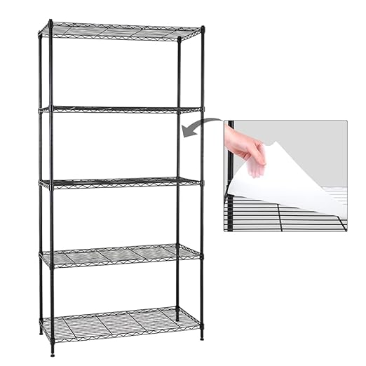 Catalina Creations EFINE 5-Shelf Shelving Unit with Shelf Liners Set of 5, Adjustable Storage Rack, Steel Wire Shelves, Shelving Units and Storage for Kitchen and Garage (35.5W X 15.8D X 71H)
