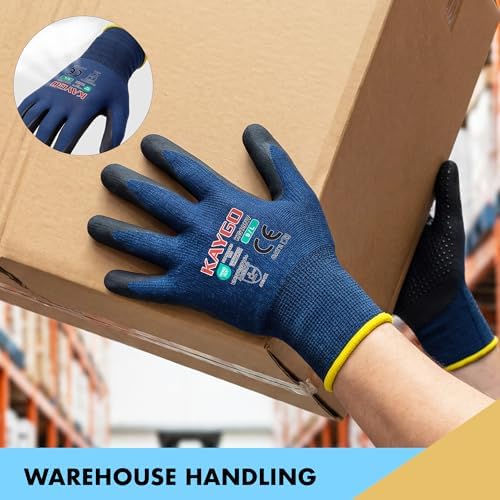 KAYGO MicroFoam Nitrile Coated Work Gloves, Non-Slip Micro-Dots, KG19N