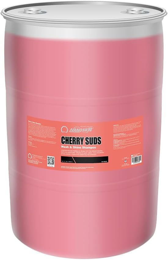 Nanoskin CHERRY SUDS Foaming Car Wash Shampoo 30 Gallons- Works with Foam Cannon, Foam Gun, Bucket Washes, Car Soap for Pressure Washer | Safe for Cars Trucks, Motorcycles, RVs & More | Cherry Scented
