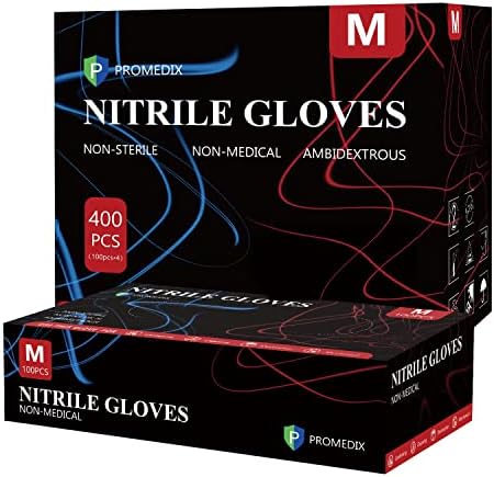 PROMEDIX P Nitrile Disposable Gloves,4mil-100 Count,Gloves Disposable Latex Free,Powder Free for Cooking,Household,Food safe