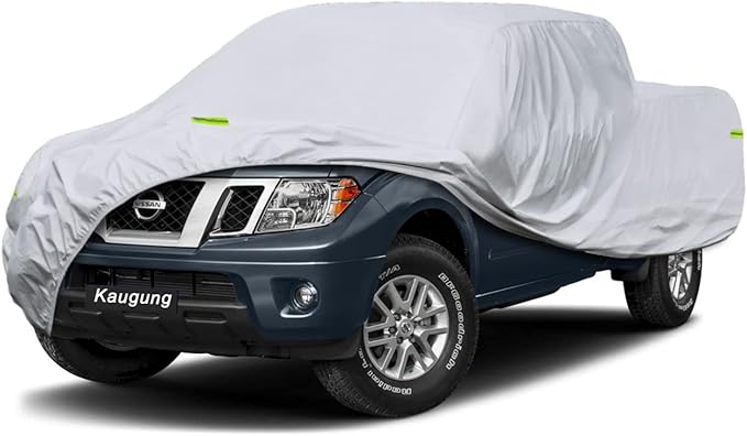 Kaugung Truck Waterproof Cover Fit Nissan Frontier 1998-2025 (Crew Cab/King Cab), Weatherproof All Weather Full Pickup Cover, Outdoor Sun UV Rain Dust Protection.(from US Warehouse, Within 3-7 Days)