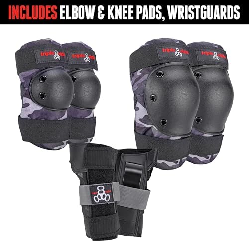 Triple Eight Saver Series 3-Pack Pad Set– Ideal for Skateboarding, In-line Skating, Roller Skating, and Biking