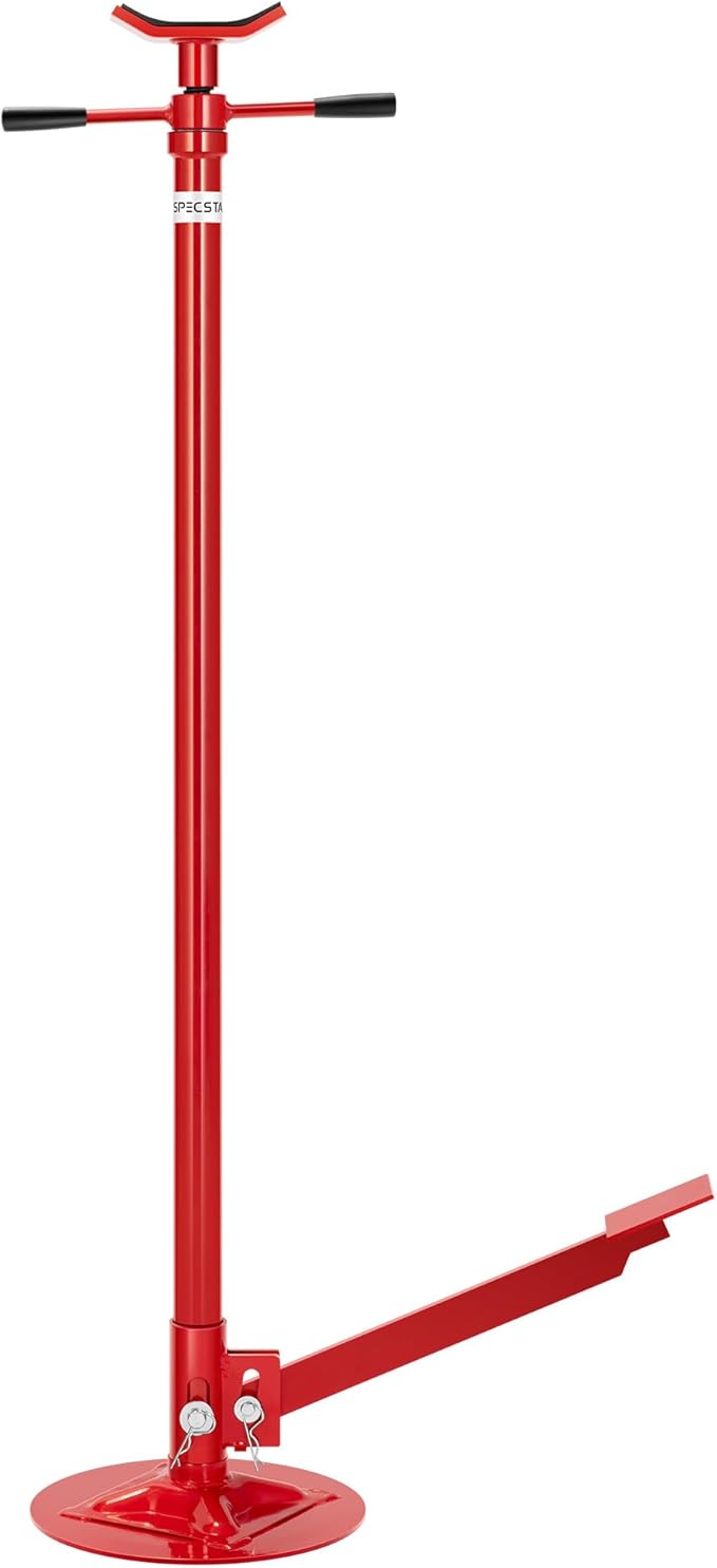 SPECSTAR Under Hoist Support Stand with Foot Pedal 3/4 Ton 1650 Lbs. Capacity Jack Stand Lifting from 52 to 76 Inch with 12 Inch Diameter Steel Base