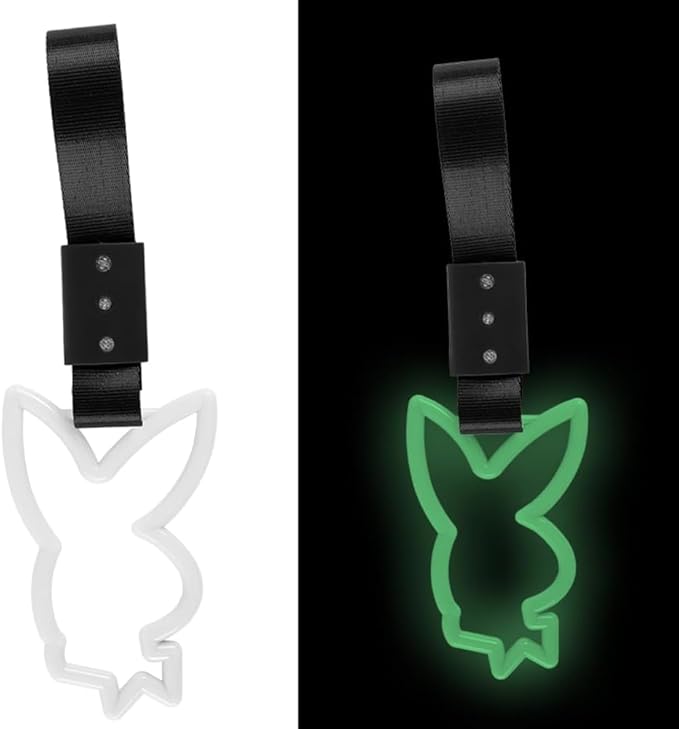 Rabbit Bunny TSURIKAWA Ring JDM Drift Toy Handle Strap Tow (Glow in The Dark)