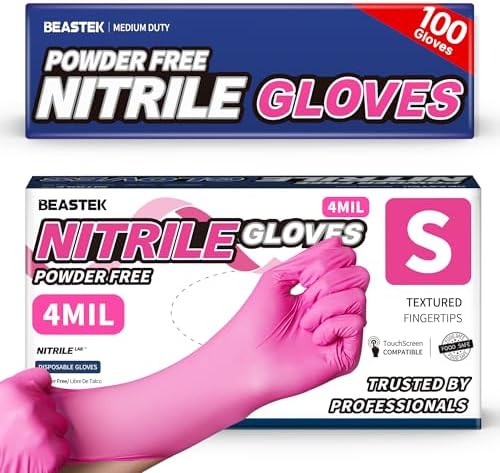 BEASTEK Medical Nitrile Exam Gloves Disposable Powder-Free 4Mil Orchid 100
