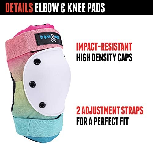 Triple Eight Saver Series 3-Pack Pad Set– Ideal for Skateboarding, In-line Skating, Roller Skating, and Biking
