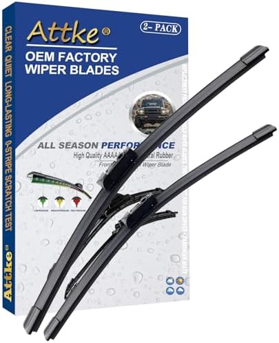 ATTKE OEM Quality Front Windshield Wiper Blades, Factory Replacement Toyota CHR 2016-2021 Subaru Impreza 2017-2021 (26"+16" Wiper Blades)）