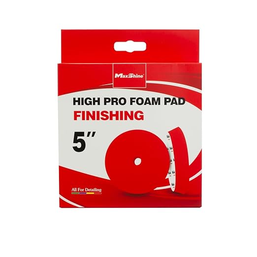 Maxshine 5” Universal High Pro Finishing Foam Pad – Compatible with DA & Rotary Polishers – Professional Detailing Pad for High-Gloss Finishing – Washable & Reusable – Hook & Loop Backing