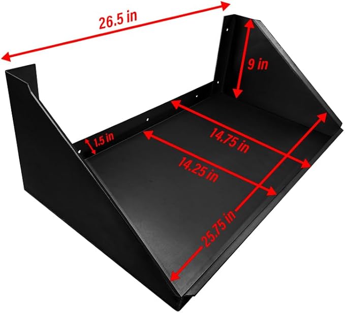 Pit Posse 540BK Tool Box Storage Holder Tray Shelf Aluminum Cabinet - Made in USA - Enclosed Cargo Race Trailer Shop Garage Accessory for Toolboxes (Black)