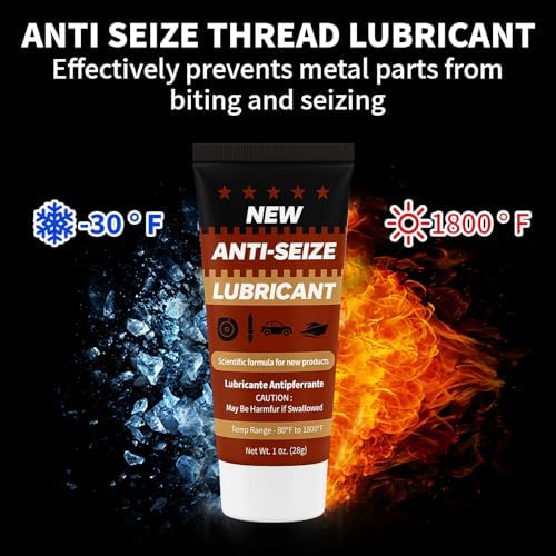 Copper Anti-Seize Brake Caliper Grease & Thread Lubricant - High Temp Copper Antiseize Compound Prevents Noise, Seizes - Use for Brake Pins, Bolts, Spark Plugs, Automotive Application - 1oz Tube 1Pack