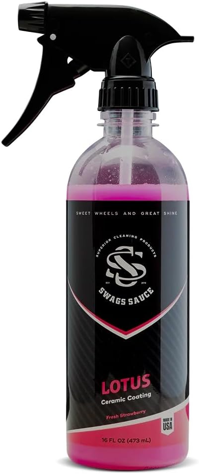 Lotus | Fresh Strawberry | Ceramic Coating 16oz bottle by Swags Sauce - Versatile ceramic spray-on detailer that functions as a ceramic coating rejuvenator, stand-alone sealant, and quick detailer