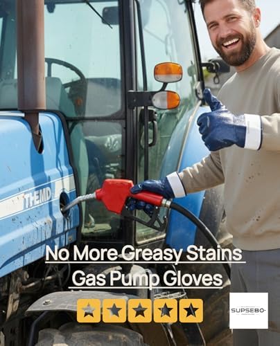 12 Pairs Nitrile Coated Safety Work Gloves, Fuel Gloves for Oil Hauler Blue Chemical & Water Resistant Gloves