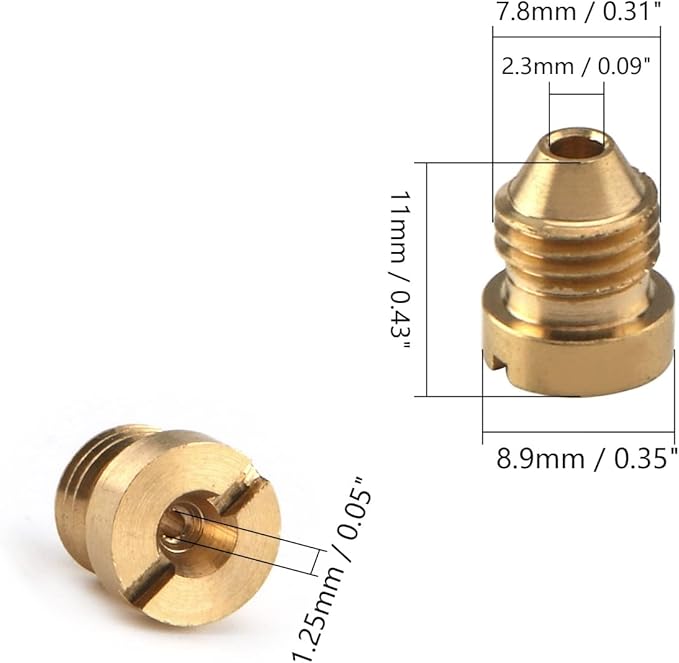 MroMax 2Pcs 1.25mm Foam Orifice Nozzle Tip, Brass Universal Thread Tips for Snow Foam Lance