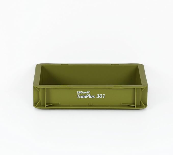 KBDcraft Stackable Storage Bin - Heavy-Duty Plastic Organizer Box and Tray with Straight Walls, small plastic bin totes for storage, 12"x8"x3", 0.5Gal, Green, 1 Pack