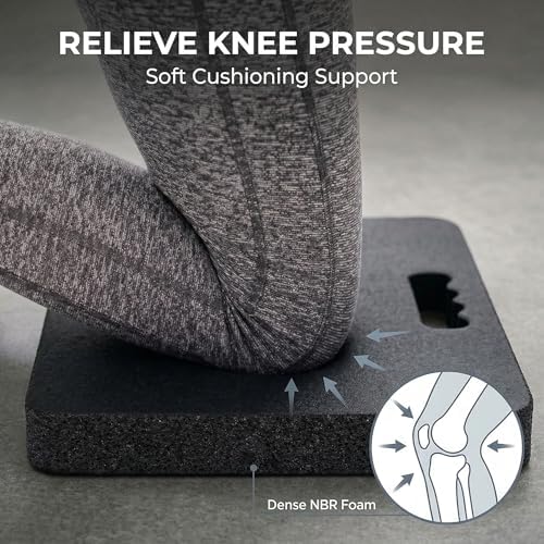 Gardzen 3 Pack Extra Thick Kneeling Pad for Gardening Work, 1.5 Inch Soft NBR Foam Knee Cushion Bathing Baby, Large Smooth Kneeler Mat Yoga Exercise, 18x11, Black