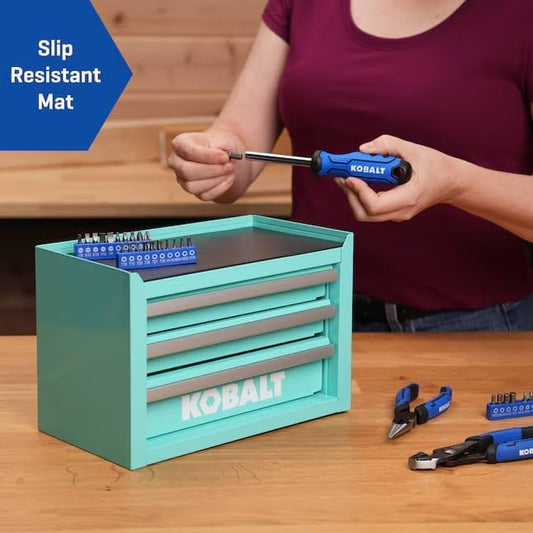 Mini 3-Drawer Steel Tool Box Teal