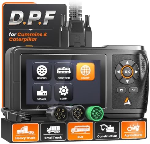 ANCEL NEW HD430 Heavy Duty Truck Scanner, DPF Maintenance Service for Cummins & Caterpillar Engine, Full System HDOBD Diesel Scanner, J1939 Scan Tool Code Reader for Diesel Trucks (Green)