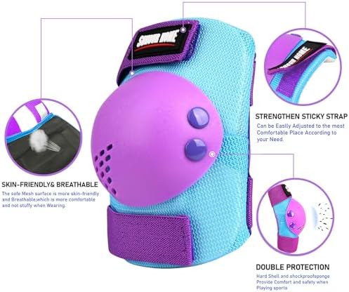 Kids Protective Gear Knee Pads Elbow Pads & Wrist Guards for Roller Skating