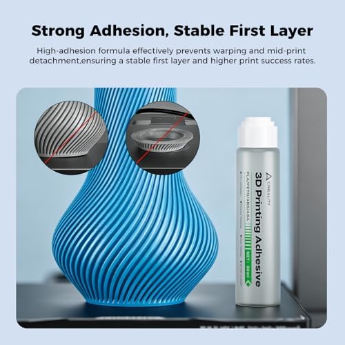 Creality Offfical 3D Printing Build Plate Adhesive Glue for Hot Bed,Strong Grip Reduce Warping for ABS/ASA/PLA/PETG/TPU Filament on Various Build Plate,80ML