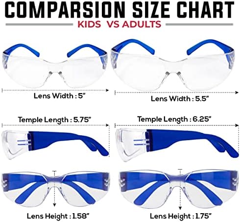 BISON LIFE Kids Safety Glasses, Anti Scratch Protective Eyewear, ANSI Z87.1