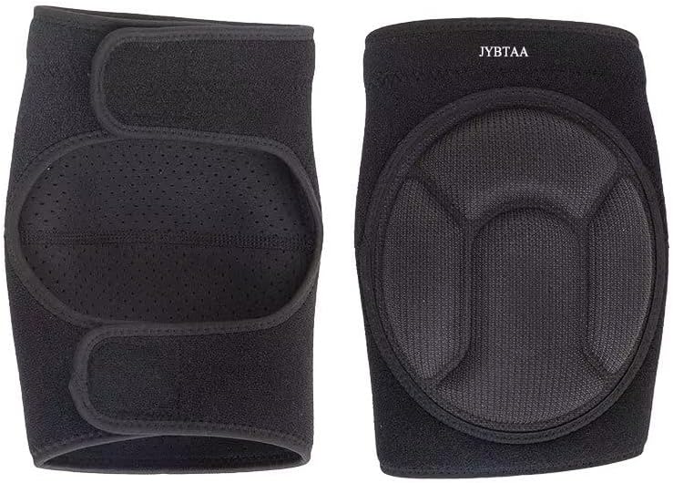 Plus Size Knee Pads with Soft Foam for Men Women, Adjustable, Black, 1 Pair