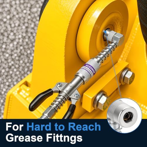 2 Pack 90 Degree Grease Gun Coupler for Tight Spaces, Right Angle Adapter