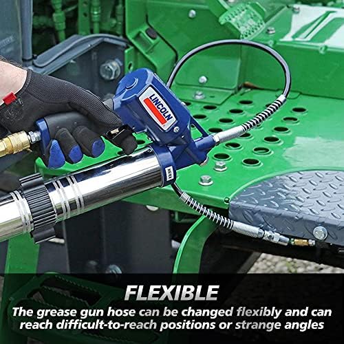 39in 6-Piece Grease Gun Hose Kit, Grease Gun Accessories Set Includes 2pcs 39" Flex Grease Hose Extension, 2pcs 4-Jaw Standard Grease Couplers and 2pcs Sharp Nozzles (1/8" NPT)…