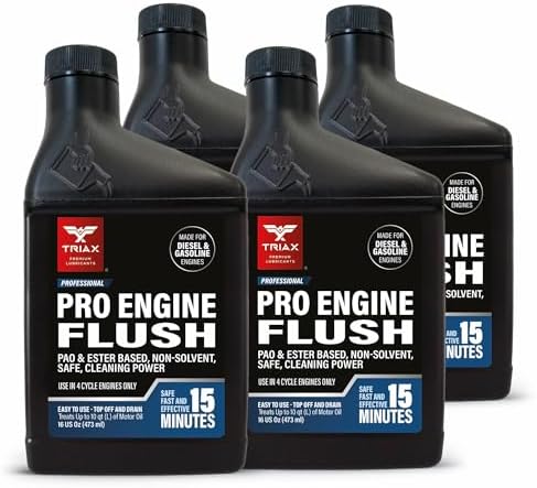TRIAX Pro Engine Flush Oil-Based Deep Clean Motor Oil Flush Removes Sludge & Carbon | Non-Solvent | Safe for Engine, Seals, Injectors | Professional Shop Grade (16 oz - Pack of 4)