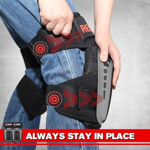 REXBETI Knee Pads for Men, Anti-slip Construction Gel Knee Pads for Work