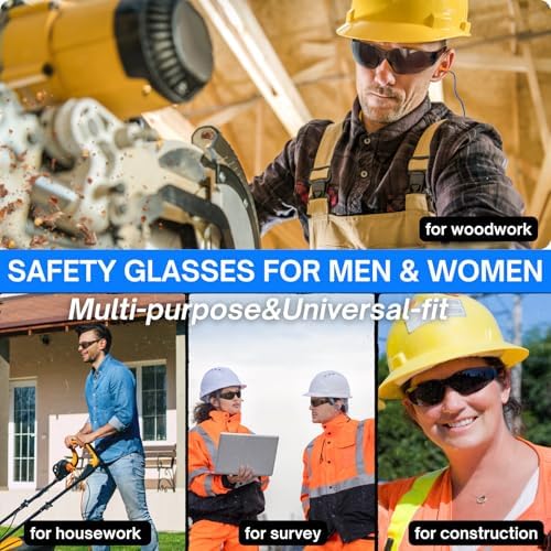 Safety Glasses Ansi Z87.1 Clear Safety Glasses Bulk Impact Scratch Resistant Lens Protective Eyewear for Men Women