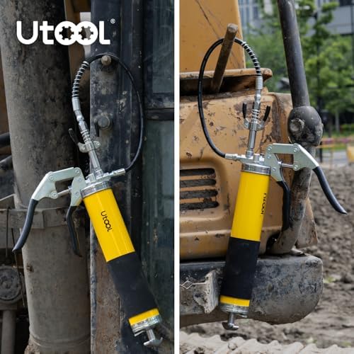 UTOOL 8000 PSI Heavy Duty Pistol Grip Grease Gun Kit, 14 oz Capacity