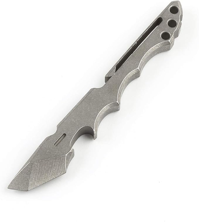 Titanium Pry Bar EDC Multi Tool with Bottle Opener Box Opener Clip Function (Grey)