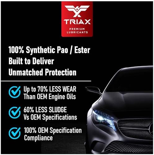 TRIAX Euro VX 5W-30 Full Synthetic Ester, Compatible with VW 507.00/504.00, VW Audi 502.00, 505.01, BMW LL-04, Porsche C30, ACEA C3, Mercedes 229.51, 229.5, 229.31 (6 Quart Pack)