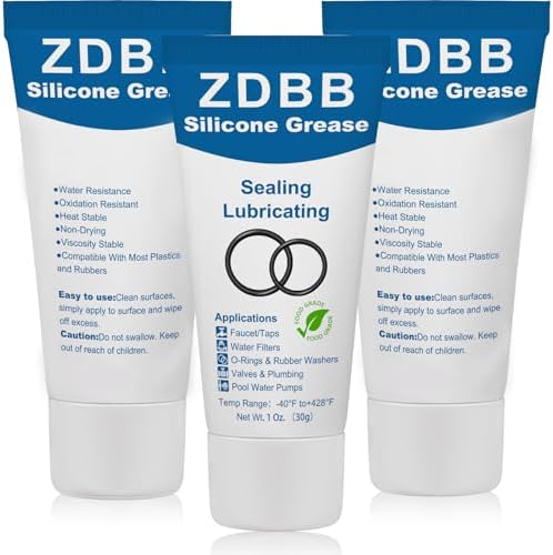 ZDBB Plumbers O Rings Silicon Grease Tube for Pool Lube Pumps & Filters Rubber Seals Faucet Valve Silicone Grease Lubricant Spa O Ring Lubricant,1 oz 3-Pack