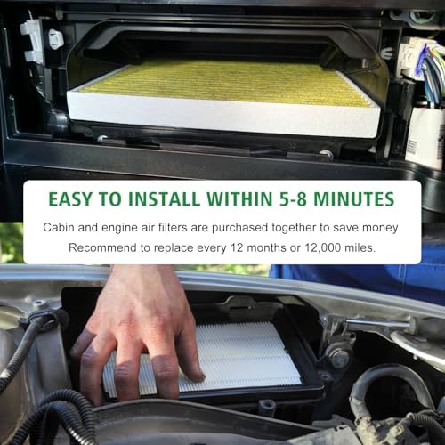 Capume 2PCS Cabin Engine Air Filter Kits Fits for CR V CRV CR-V 1.5L 2023-2025 2026, Civic 1.5L 2022-2026, Accord 1.5L 2023-2026, Integra 1.5L 2023-2026, Fits for CF11182, 80292-TF0-G01, 17220-64A-A00