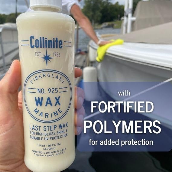 Collinite 925 Wax- Marine/RV Carnauba + Polymer Wax Sealant for Long-Lasting Fiberglass Protect. Easy to use +DA Friendly. Prevents Oxidation + High Gloss Shine+UV Protection (16 fl oz) - 3 Pack