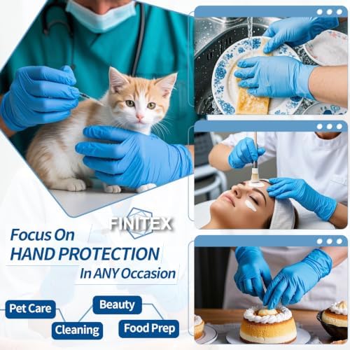 FINITEX Blue Disposable Nitrile Exam Gloves 200PCS/BOX 3.5mil Food