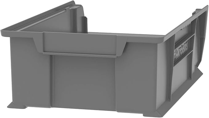 Akro-Mils 30280 Super-Size AkroBins Plastic Storage Bins, Space-Saving Stackable Bins for Garage, Classroom, Warehouse Organization, 20" L x 12" W x 6" H, Clear, 4-Pack