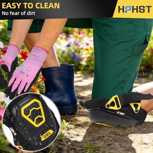 Professional Heavy-Duty Work Knee Pads with Gel & Foam Cushion – Slip-Resistant Support for Construction, Flooring, and Gardening (Yellow)