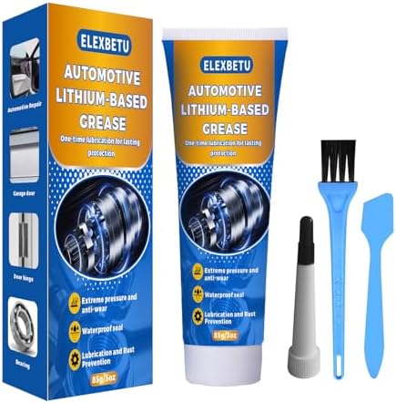 White Lithium Grease with Brush, 85g Waterproof Multi-Purpose Lubricant, Rust & Corrosion Protection for Automotive, Trailer, Garage Door, Hinges, Bearings & Industrial Equipment 3oz/85g